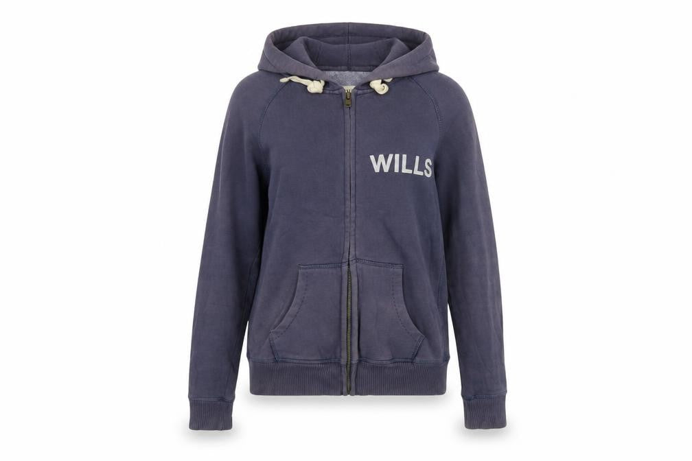 Jack Wills Women's Blue Full Zip Hoodie Size 8