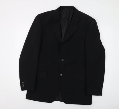 Farah Men's Black Blazer, Size 38, Long, Two-Button