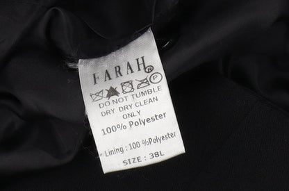 Farah Men's Black Blazer, Size 38, Long, Two-Button