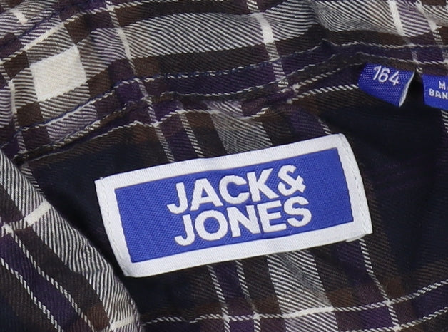 Jack & Jones Boys Blue Plaid Button-Up Shirt 14 Years