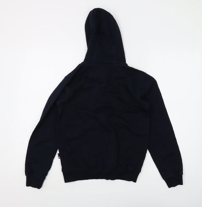 Back view of U.S. Polo Assn. boys’ black l hoodie with full zip