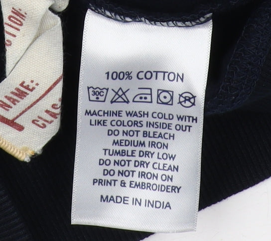 Brand and care label for U.S. Polo Assn. boys’ black l hoodie with full zip