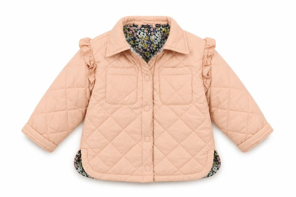 Laura Ashley Unisex Quilted Jacket, Pink, 12-18 Months, Lined