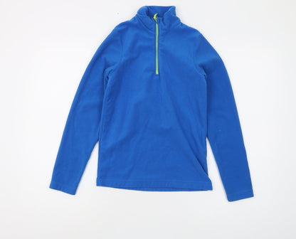Additional front view of Mountain Warehouse boys’ blue fleece top 11-12 years