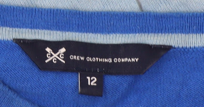 Close-up detail of Crew Clothing Blue Jumper, size 12, Crew Neck