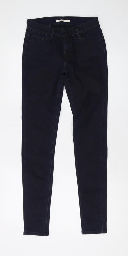 Preloved Levi's Women's Black Super Skinny Jeans Size 4 Slim - Front