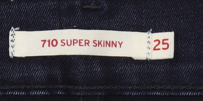 Preloved Levi's Women's Black Super Skinny Jeans Size 4 Slim - Detail