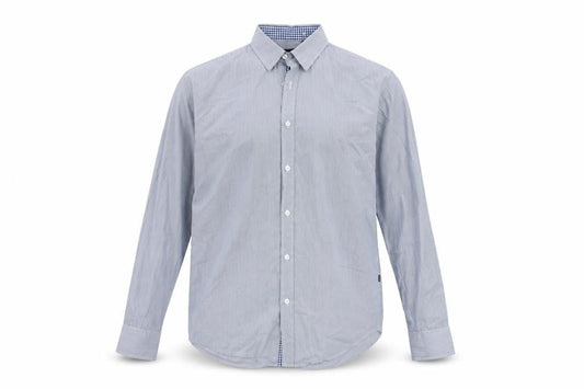 Hugo Boss Men's Blue XL Slim Fit Striped Shirt