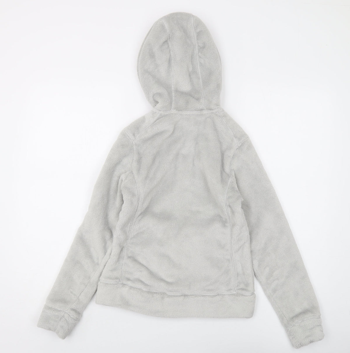 Back view of Decathlon girls’ grey fleece full zip hoodie 14 years