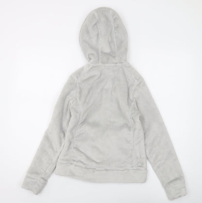 Back view of Decathlon girls’ grey fleece full zip hoodie 14 years
