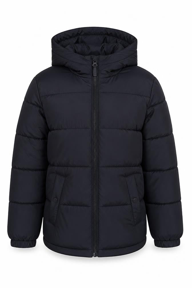 Firetrap Boys Black Puffer Jacket 6-7 Winter Hooded