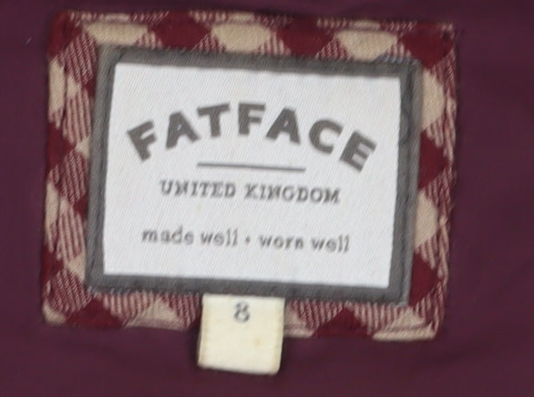FatFace Women's Red Puffer Waistcoat, Size 8 Hooded