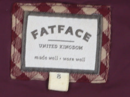 FatFace Women's Red Puffer Waistcoat, Size 8 Hooded