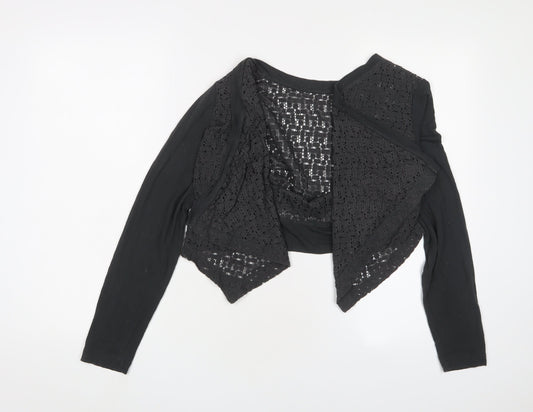 Sandwich Women's Black Medium Shrug Open-Knit Casual
