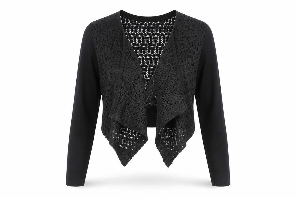 Sandwich Women's Black Medium Shrug Open-Knit Casual