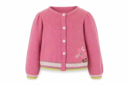 Kenzo Girls Pink Cardigan 4 Years, Cotton Blend, Embroidered