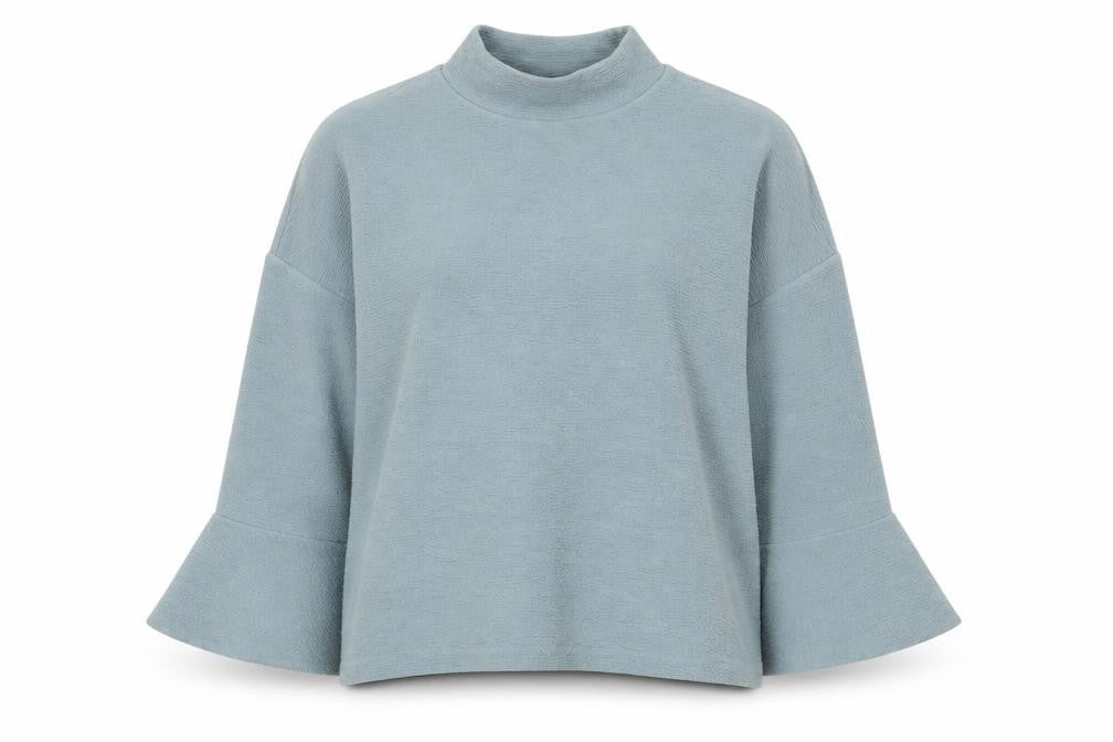 French Connection Women's Blue Relaxed Fit Jersey Top