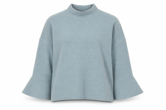 French Connection Women's Blue Relaxed Fit Jersey Top