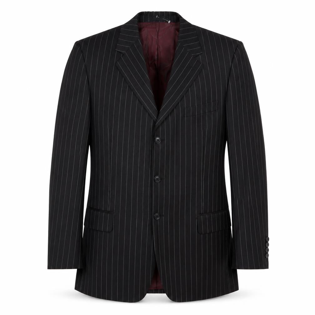 Dehavilland Men's Black Stripe Blazer, Size 42R, Wool