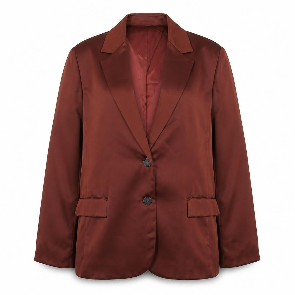 Kartika Women's Brown Satin Blazer Size 16