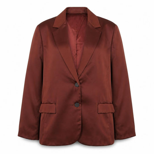 Kartika Women's Brown Satin Blazer Size 16