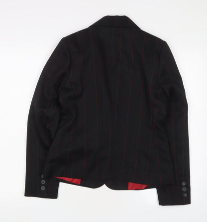 Zabaione Women's Black Striped Blazer Size 8