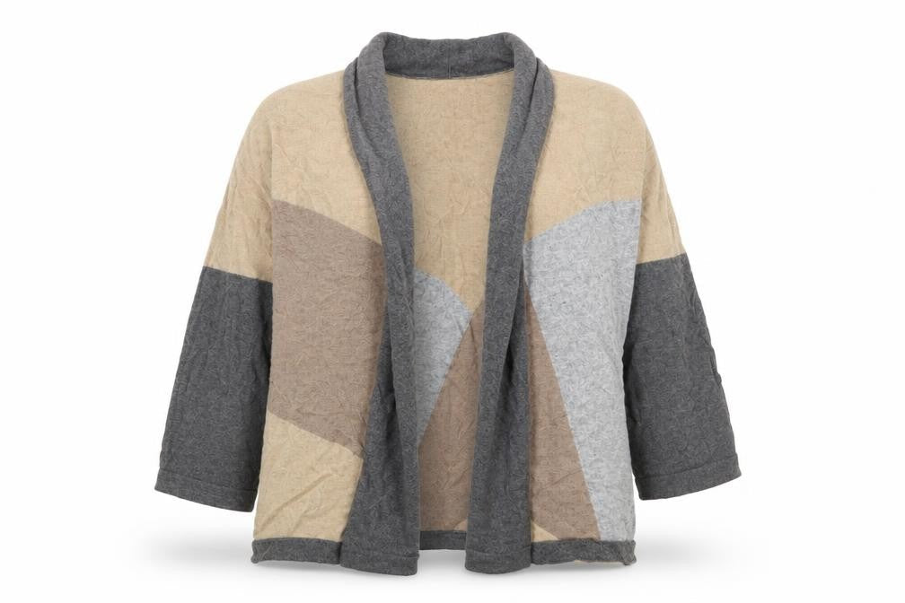Gerry Weber Women's Geometric Cardigan Beige/Grey Size 14