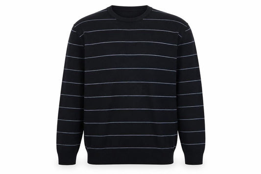P.G. Field Men's Black Striped Pullover Jumper XL