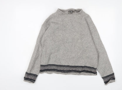 Wilke Womens Rodriguez Grey Lambswool Pullover Jumper XL