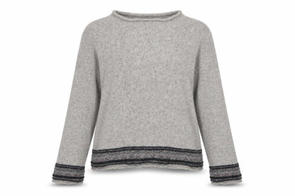 Wilke Womens Rodriguez Grey Lambswool Pullover Jumper XL