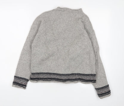 Wilke Womens Rodriguez Grey Lambswool Pullover Jumper XL