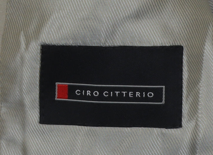 Ciro Citterio Men's Beige Long Blazer 38L