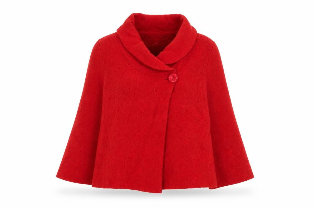 Chiaramente Red Wool Cape Women's S Casual