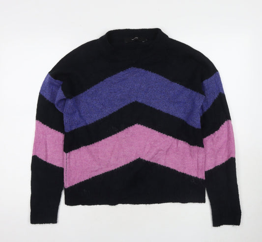 Vero Moda Women's Black Pink S Geometric Knit Jumper