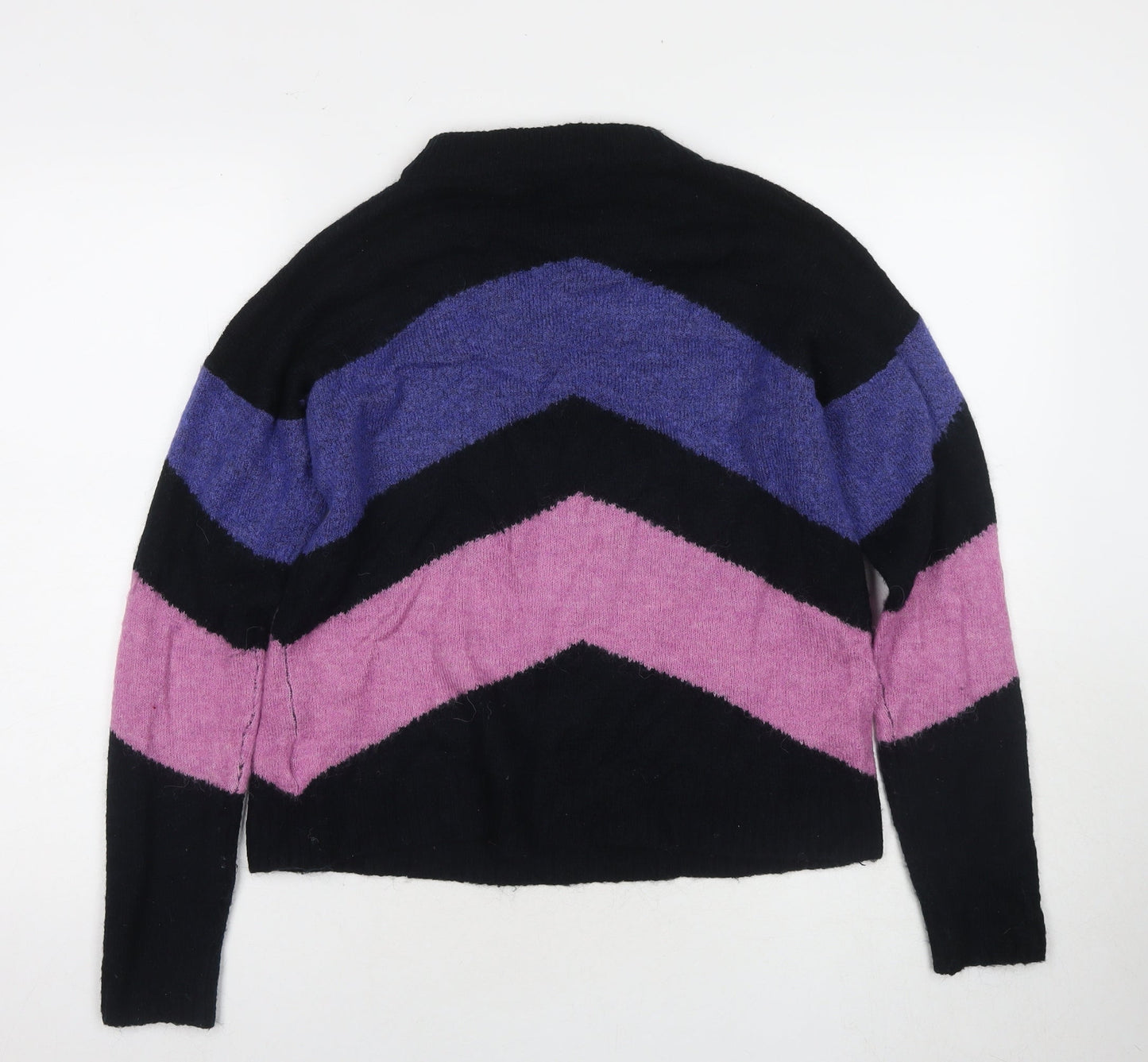 Vero Moda Women's Black Pink S Geometric Knit Jumper