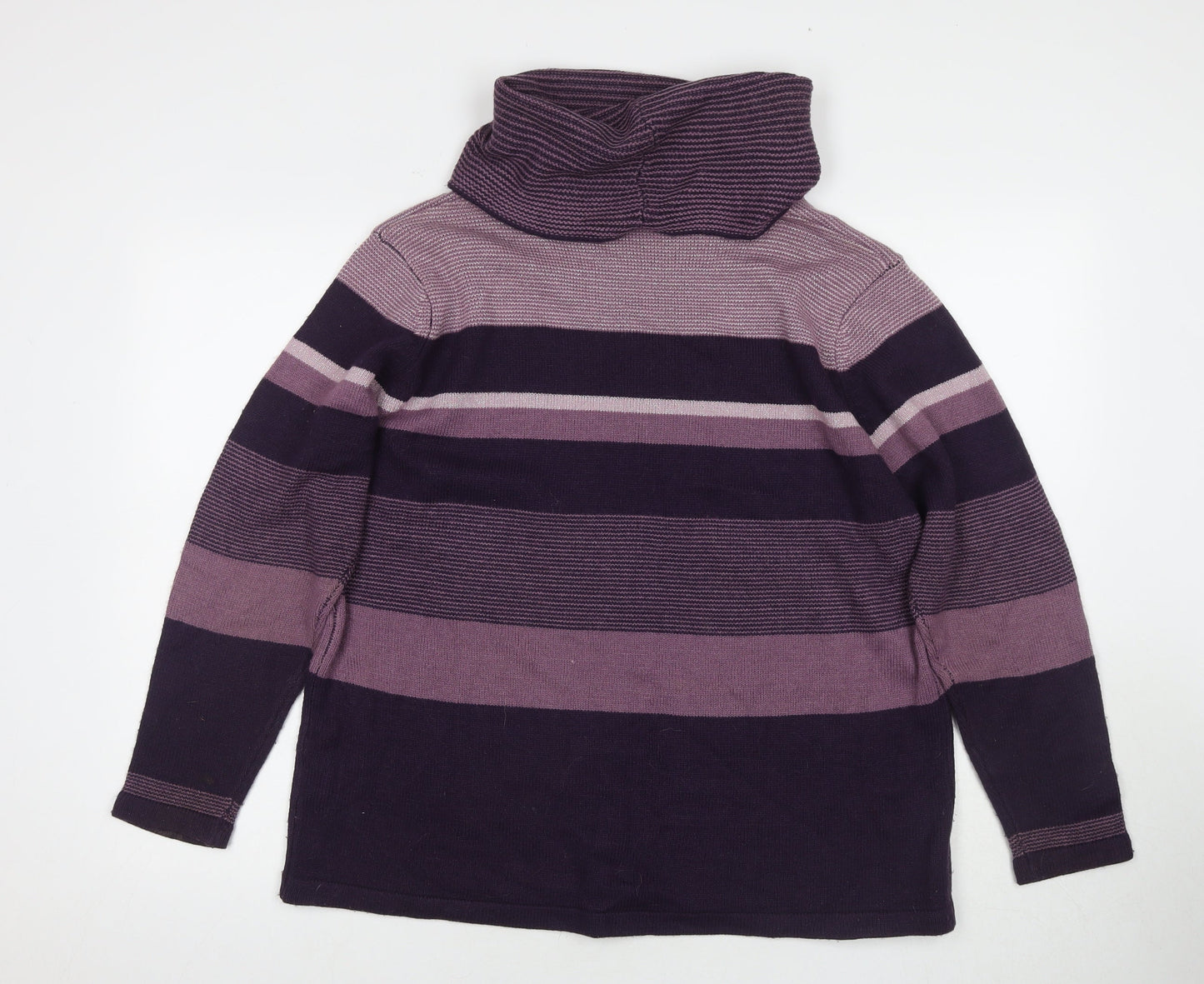 Isle Women's Multicoloured XL Striped Cowl Neck Pullover