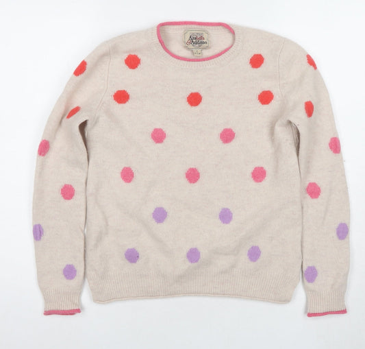 Arabella & Addison Women's Beige Polka Dot Jumper S
