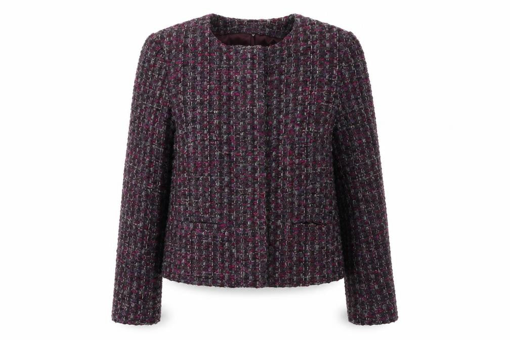 East Women's Purple Tweed Jacket Size 12