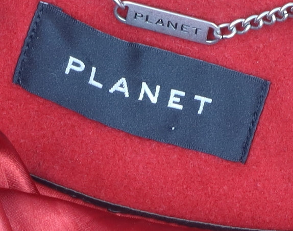 Planet Women's Red Wool Blend Mid-Length Overcoat, Size 8
