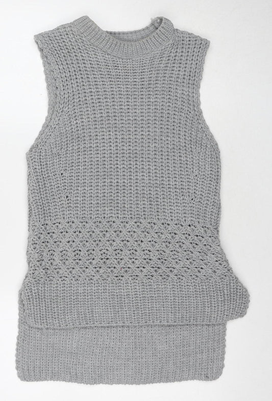 QED London Women's Grey Sleeveless Knit Vest Size M/L