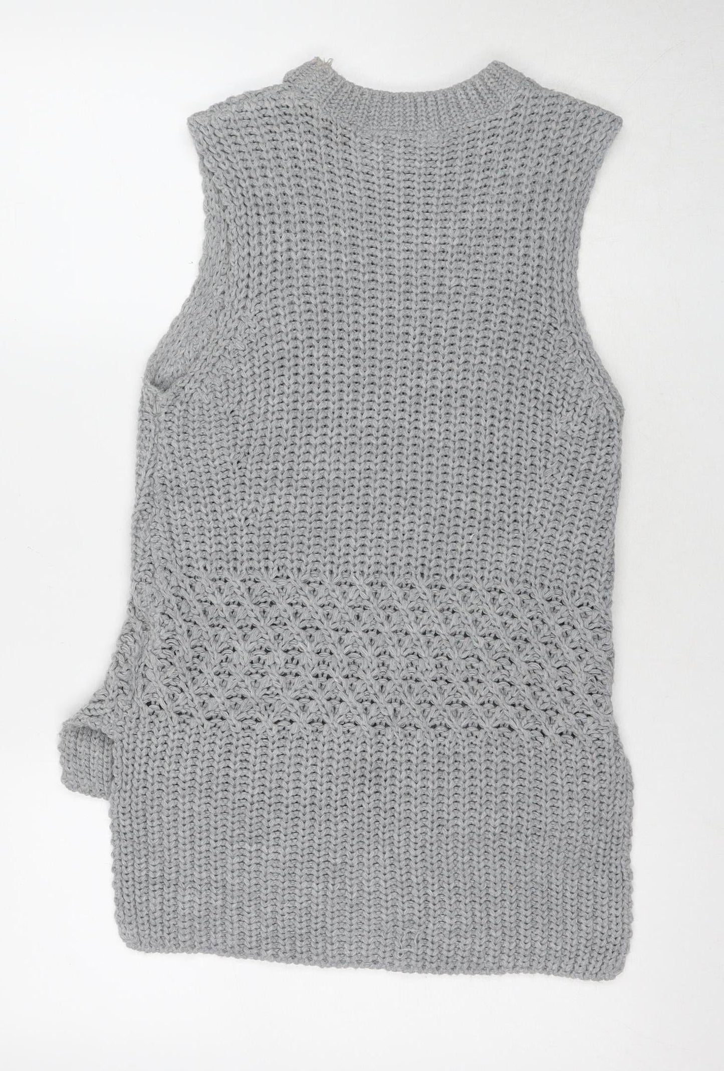 QED London Women's Grey Sleeveless Knit Vest Size M/L