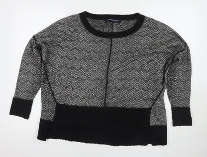 Additional front view of French Connection Women's Black Geometric Knit Jumper S