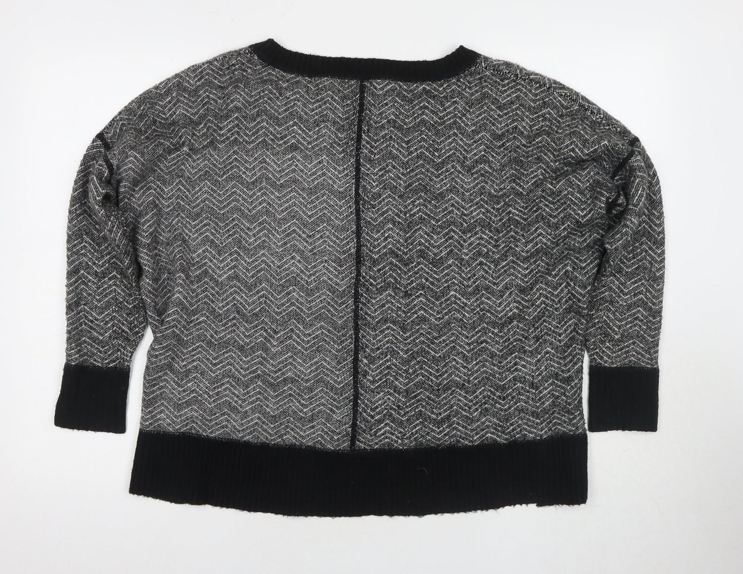 French Connection Women's Black Geometric Knit Jumper S