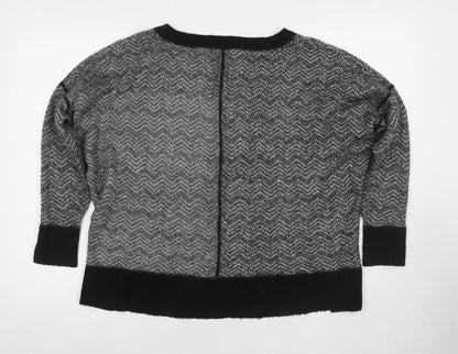 Back view of French Connection Women's Black Geometric Knit Jumper S