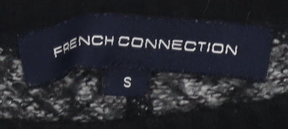 Close-up detail of French Connection Women's Black Geometric Knit Jumper S