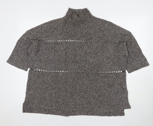 French Connection Women's Grey High Neck Pullover Jumper M