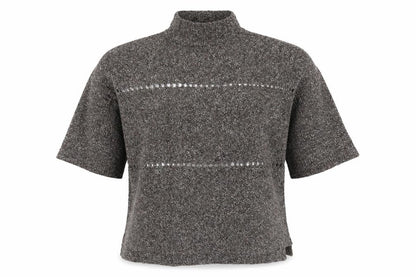 Front view of French Connection Women's Grey High Neck jumper M