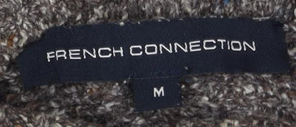 Close-up detail of French Connection Women's Grey High Neck jumper M