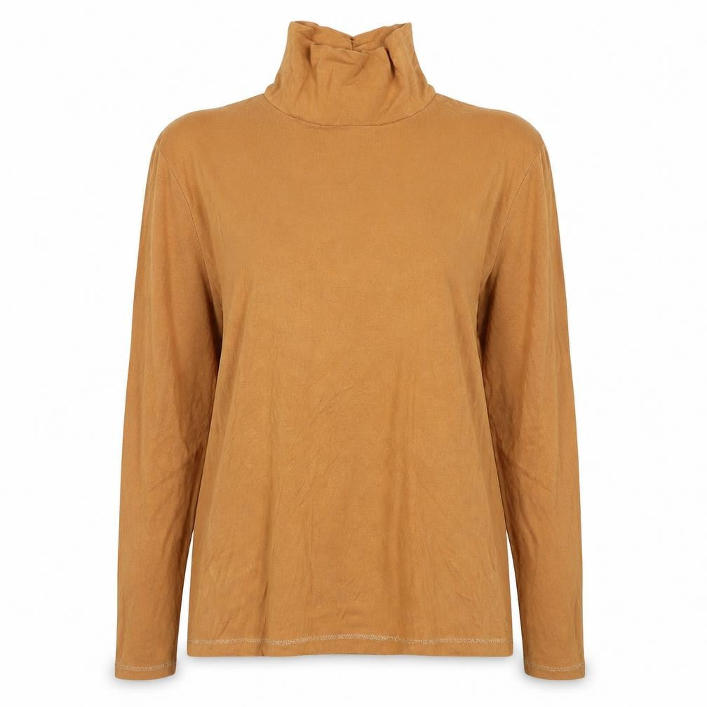 Oliver Bonas Women's Beige Long Sleeve High Neck Top