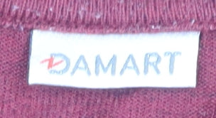 Damart Women's Red V-Neck Plaid Trim Jumper, Size L